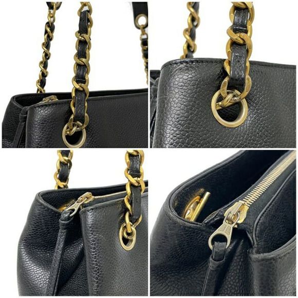 Chanel Chain Shoulder Black Gold Soft Caviar Stitch Ball Leather - Picture 7 of 7